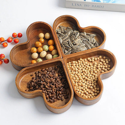 Konoco Heart Shaped Pine Wood Snack Tray for Candy and Nuts, Small Wooden Serving Platter, 6.7x6 Inches, 1-Piece