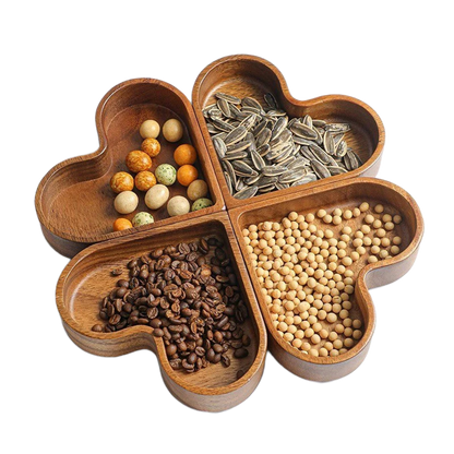 Konoco Heart Shaped Pine Wood Snack Tray for Candy and Nuts, Small Wooden Serving Platter, 6.7x6 Inches, 1-Piece
